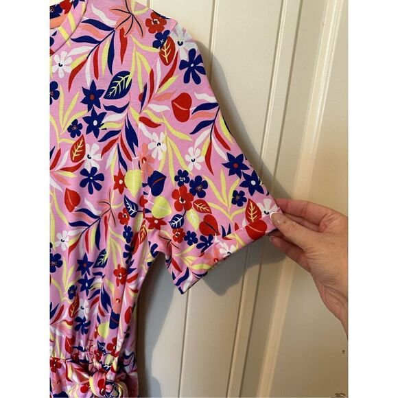 Boden Amanda Jersey Stretchy Midi Floral Print Dress Women Size 10 Regular D0277 - Picture 6 of 13